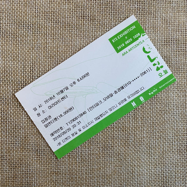 BTS 2018 [ Exhibition 0825 1028 ] Official Ticket / New, Rare / Gift