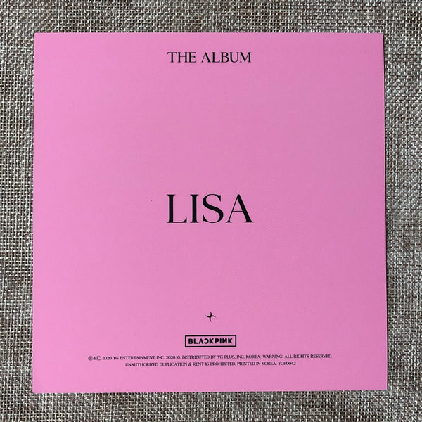 BLACKPINK LISA [ THE ALBUM ] Official Postcard, Ver. 3 / New / Gift