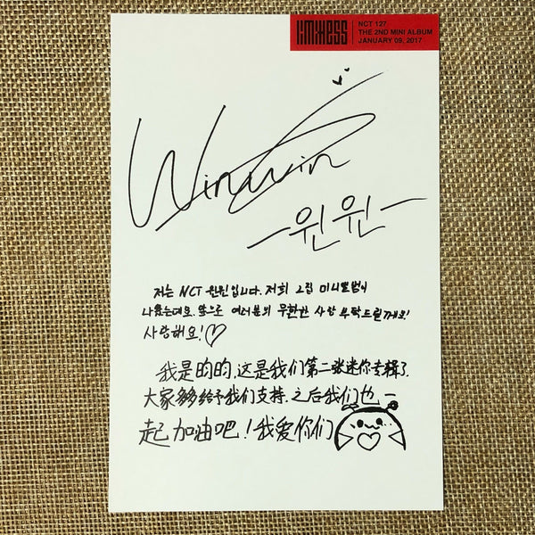 NCT 127 WINWIN [ Limitless ] Official Postcard Photocard, Album / New / Gift