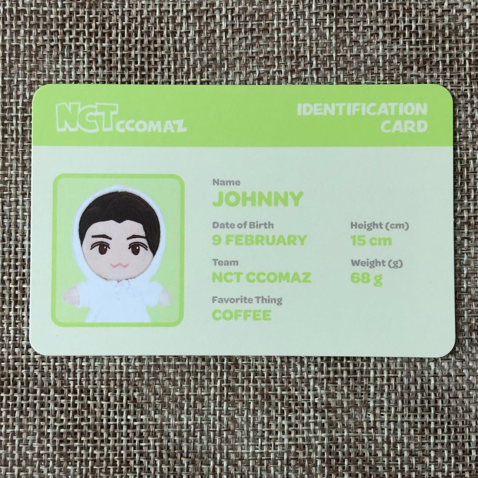 NCT JOHNNY [ CCOMAZ GROCERY STORE ] Official ID Card Photocard / New / Gift