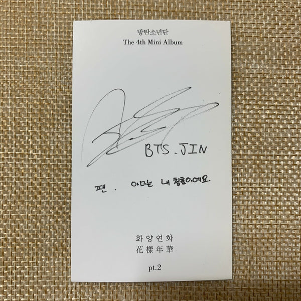 BTS JIN [HYYH pt.2] Official Photocard, In the Mood 4th Mini Album / New / Gift