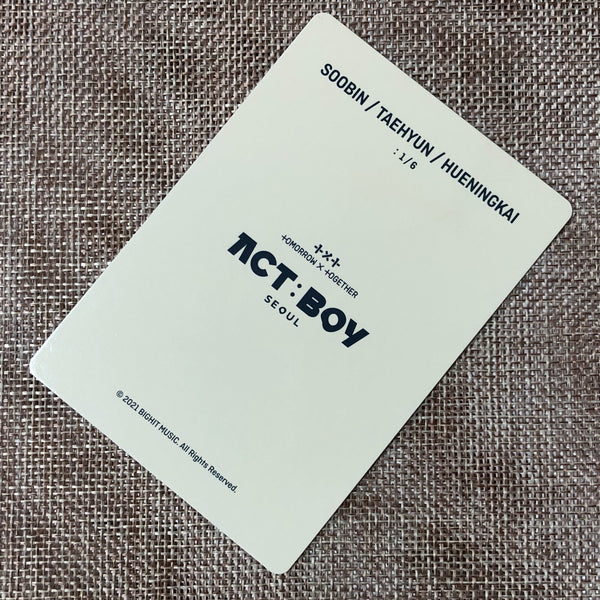 TXT UNIT SOOBIN TAEHYUN 1/6 [ACT : BOY SEOUL] Official Mini Photocard / Gift