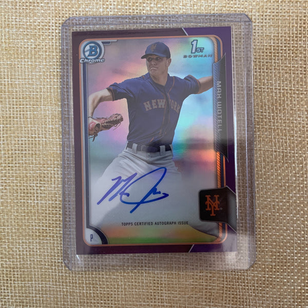 2015 Bowman Chrome Purple Refractor Auto Max Wotell 232 of 250 / Mint / Gift