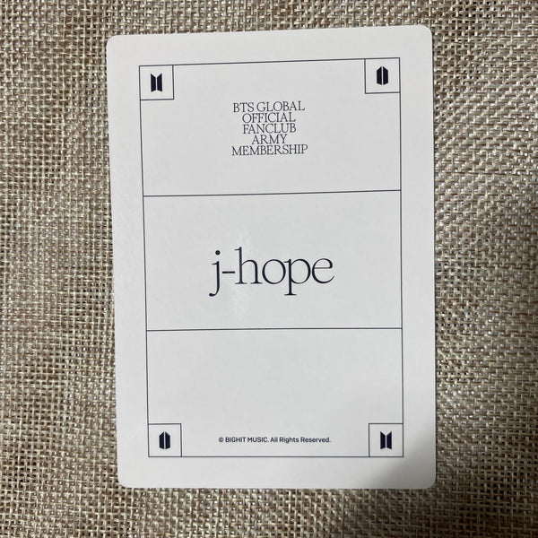 BTS J-HOPE [GLOBAL FANCLUB 9th ARMY MEMBERSHIP KIT] Official Photocard / Gift