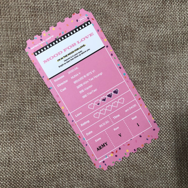 BTS V Taehyug [ Mood For Love Exhibition ] Official Photo Ticket / New,Rare/ GFT