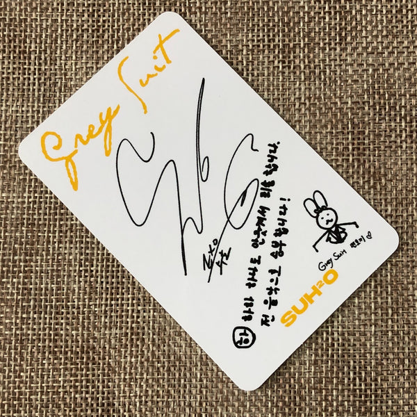 EXO SUHO [Grey Suit] Official Photocard, 2nd Mini Digipack Time Ver. / Gift