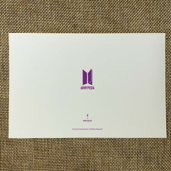 BTS V [ Armypedia O!RUL8,2? ] Official Postcard Photocard / New, Rare / Gift