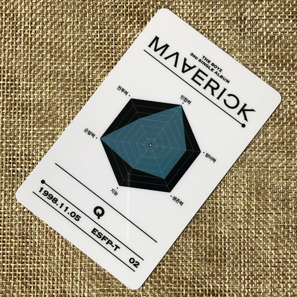 THE BOYZ Q [ MAVERICK ] Official ID Photocard / New / Gift