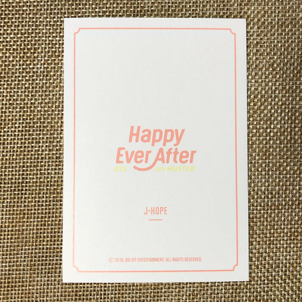 BTS J-HOPE [4th Muster Happy Ever After] Official Binder Photocard / New / Gift