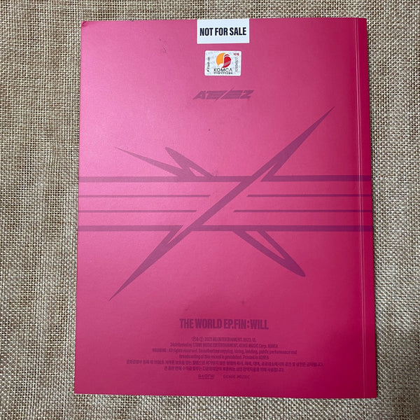 ATEEZ [The World EP.FIN: WILL] Signed Promo Album / Autographed Message Full Set