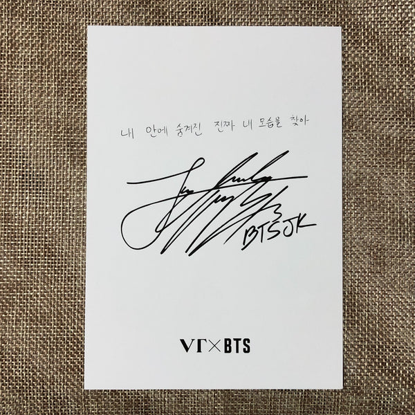 BTS JUNGKOOK [ VT Cosmetics Sign Message ] Official Postcard / New / Gift