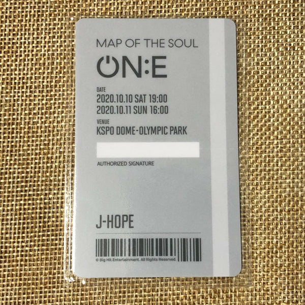 BTS J-HOPE [Map of the Soul ON:E] Official Ticket Card Photocard, ONE / Gift