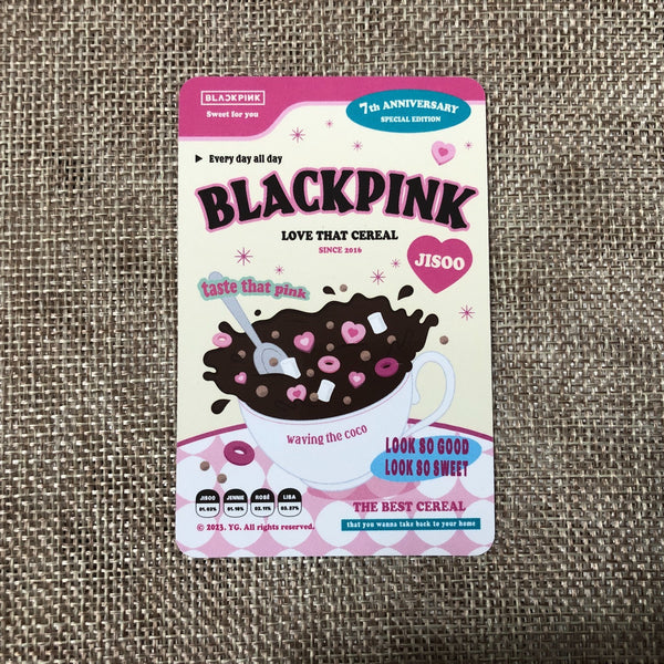BLACKPINK JISOO [ 7th Anniversary Cereal Deco Kit ] Official Photocard /New/GFT