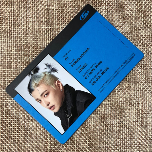ATEEZ HONGJOONG [THE WORLD EP.1 : MOVEMENT] Official ID Card Photocard, A Ver.