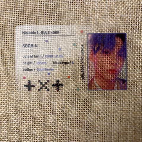 TXT SOOBIN [ MINISODE 1 BLUE HOUR ] Official Photocard, ID / New, Rare / Gift