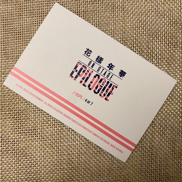 BTS J-HOPE 4/7 [HYYH On Stage Epilogue Concert] Official Mini Photocard / Gift