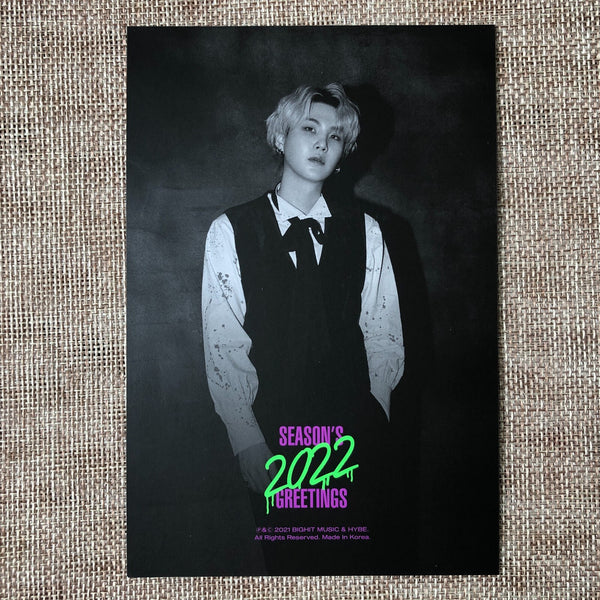BTS SUGA [ 2022 Season's Greetings ] Official Postcard / New / Gift