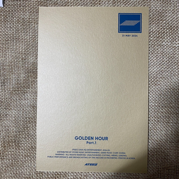 ATEEZ All Member Signed Promo Album [Golden Hour Part. 1] Message Full Set /+G