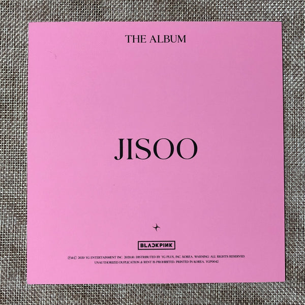 BLACKPINK JISOO [ THE ALBUM ] Official Postcard, Ver. 3 / New / Gift