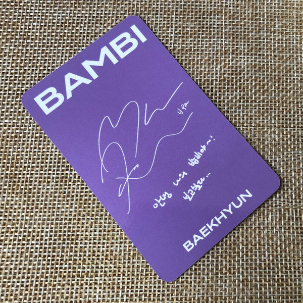 EXO BAEKHYUN #5 [ BAMBI ] Official Photocard, 3rd Mini Album / New / Gift