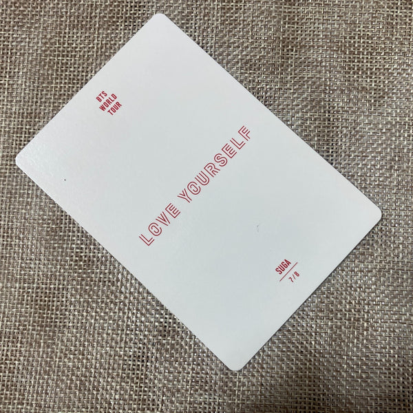 BTS SUGA 7/8 [Love Yourself World Tour] Official Mini Photocard / New, Rare /+G
