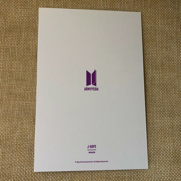 BTS J-HOPE [ Armypedia Wings ] Official Postcard Photocard / New, Rare / Gift