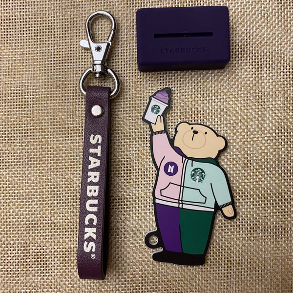 BTS [x Starbucks] Official Card Stand, Key Holder Set, Bearista / New, Rare /+G