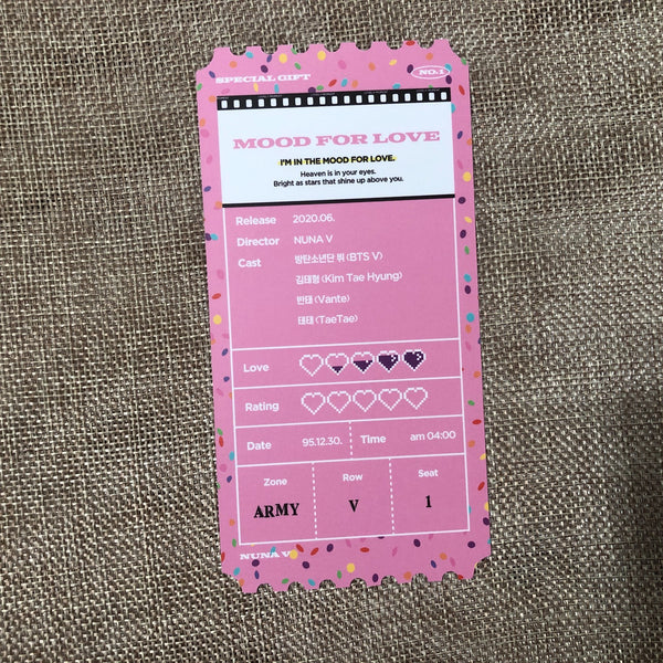 BTS V Taehyug [ Mood For Love Exhibition ] Official Photo Ticket / New,Rare/ GFT