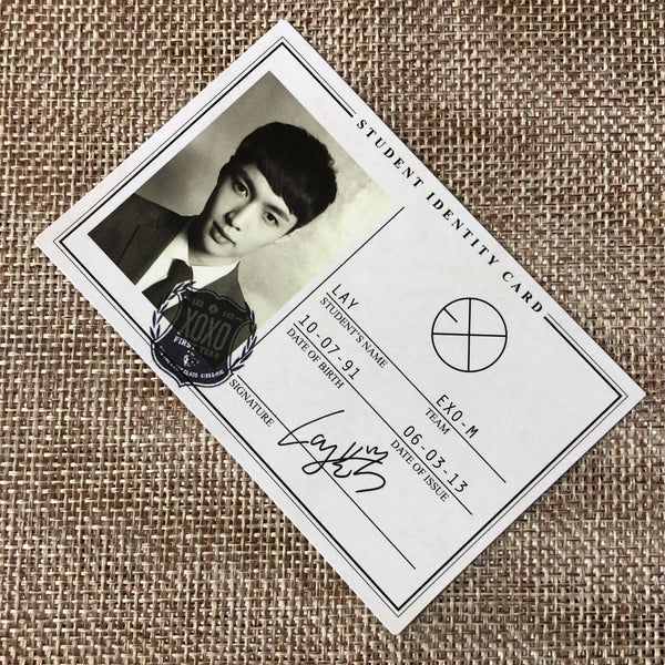 EXO LAY [ XOXO Wolf ] Official Photocard, Student ID Card / New, Rare / Gift