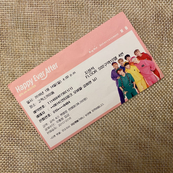 BTS 2018 #1 [ Happy Ever After ] Official Fan Concert Ticket / Mint, Rare / Gift