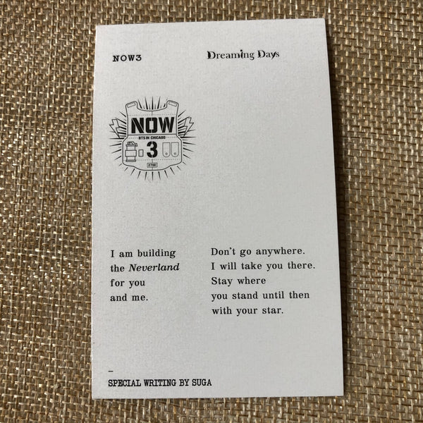 BTS RM V JIN [ Now 3 in Chicago Dreaming Days ] Official Photocard / New / Gift