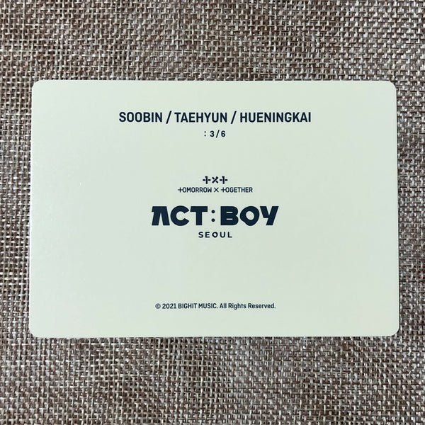 TXT UNIT SOOBIN 3/6 [ ACT : BOY SEOUL ] Official Mini Photocard / New / Gift