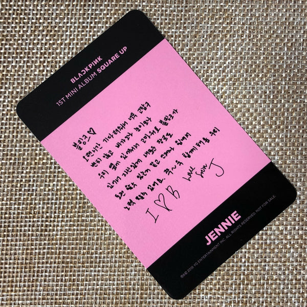 BLACKPINK JENNIE [ SQUARE UP ] Official Photocard, 1st Mini Album / New / Gift