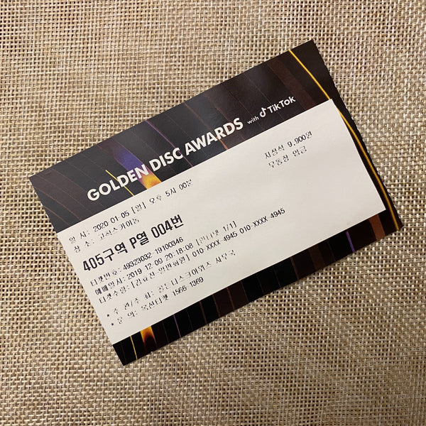 BTS 2020 #2 [ Golden Disc Awards ] Official Concert Ticket / Mint, Rare / Gift