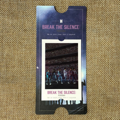 BTS GROUP [Break The Silence Movie] Official CGV Special Ticket Photocard / Gift