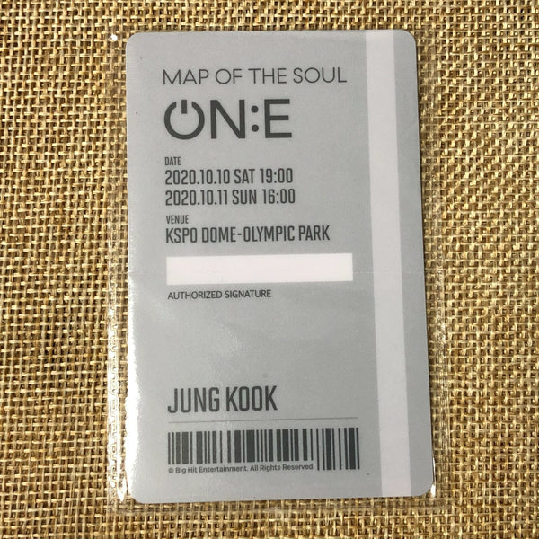 BTS JUNGKOOK [Map of the Soul ON:E] Official Ticket Card Photocard, ONE / Gift