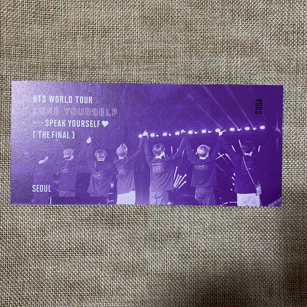BTS SUGA [Speak Yourself Seoul The Final DVD] Official Bookmark / New, Rare /+G