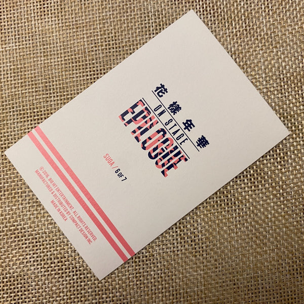 BTS SUGA 6/7 [HYYH On Stage Epilogue] Official Mini Photocard / New, Rare / Gift