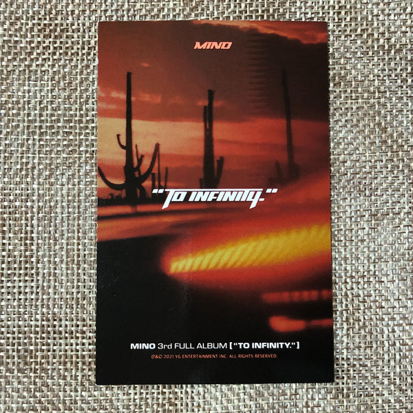 WINNER MINO [ TO INFINITY ] Official Photocard / New / Gift