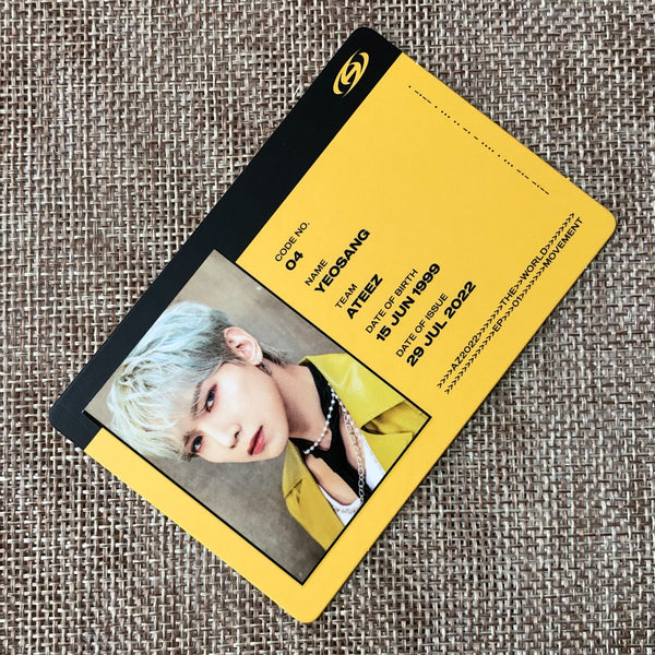 ATEEZ YEOSANG [THE WORLD EP.1 : MOVEMENT] Official ID Photocard, Diary Ver. /+G