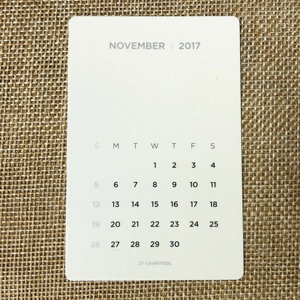 EXO GROUP #2 [2017 Season's Greetings] Official Mini Calendar Photocard / Gift