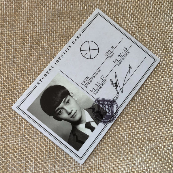 EXO CHEN [ XOXO Wolf ] Official Photocard, Student ID Card / New, Rare / Gift