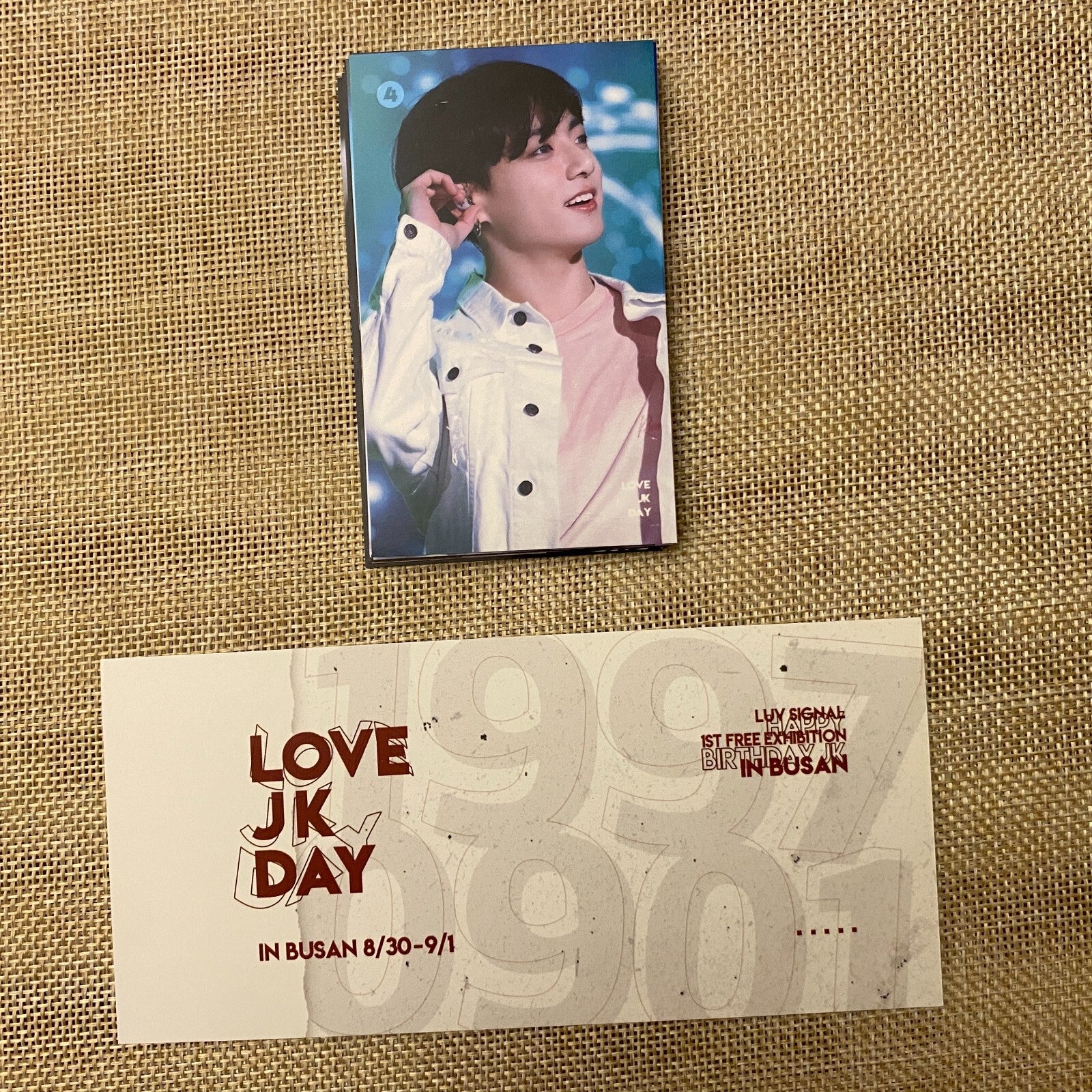 BTS JUNGKOOK [LOVE JK DAY Exhibition] Ticket + Photocard Set / New, Rare / Gift