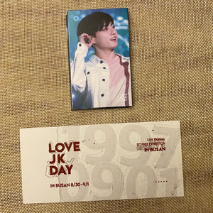 BTS JUNGKOOK [LOVE JK DAY Exhibition] Ticket + Photocard Set / New, Rare / Gift