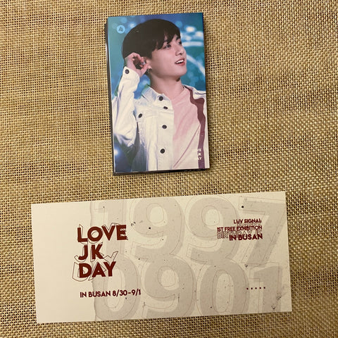 BTS JUNGKOOK [LOVE JK DAY Exhibition] Ticket + Photocard Set / New, Rare / Gift
