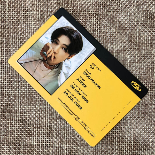 ATEEZ WOOYOUNG [THE WORLD EP.1 : MOVEMENT] Official ID Photocard, Diary Ver. /+G