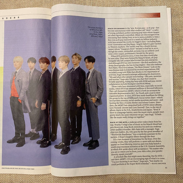 BTS GROUP [ Time Magazine, 2018 October 22 ] / Mint, Rare / Gift