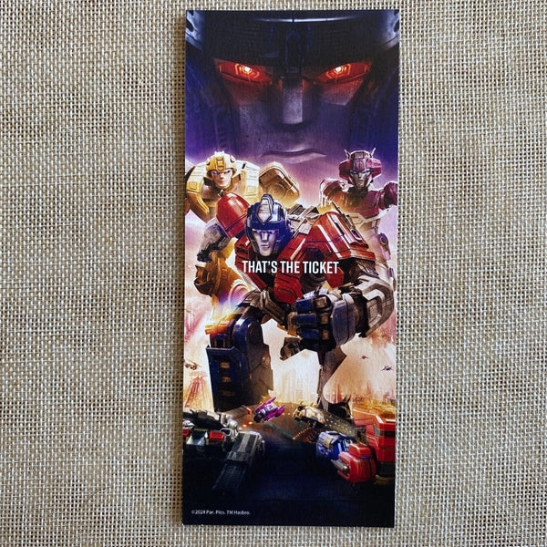 TRANSFORMER ONE [That's The Ticket] Official Set / Movie Photo Ticket Limited /