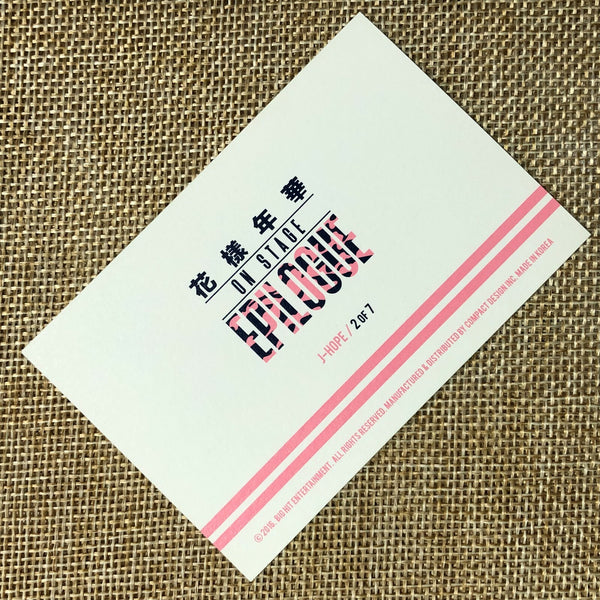 BTS J-HOPE 2/7 [HYYH On Stage Epilogue Concert] Official Mini Photocard / Gift