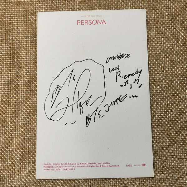 BTS J-HOPE [Map Of The Soul] Official Photocard Postcard, PERSONA Album / Gift